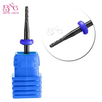 

BNG 1pc Ceramic Black Round Needle Nail Bit For Electric Drill Manicure Pedicure Nail File Rotary Burr Nail Cleaner Medium Size