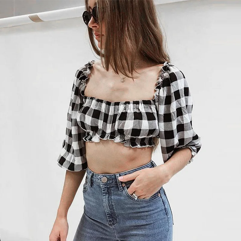 solid collared corset crop top