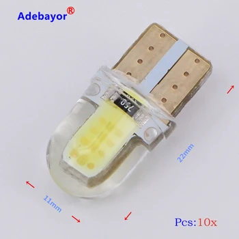 

20 X Crystal T10 cob Clearance Light LED W5W 168 501 194 12V Interior Bulb License Plate Clearance Lights Car-Styling Adebayor