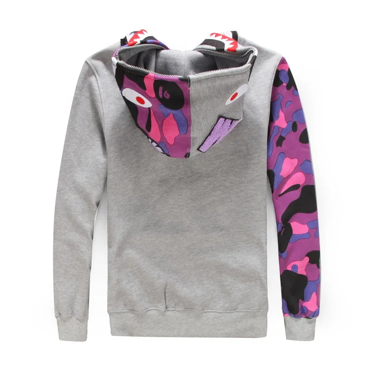 grey and purple bape hoodie