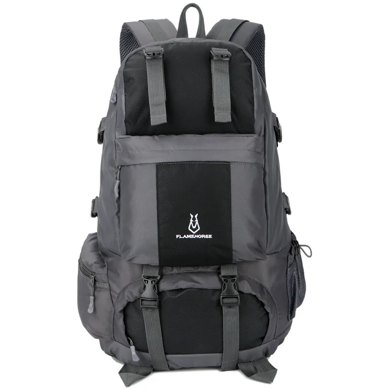 50л вместительный походный рюкзак для путешествий для мужчин и женщин, спортивные рюкзаки для отдыха на природе, прочные непромокаемые сумки для походов, 8 цветов - Цвет: Black
