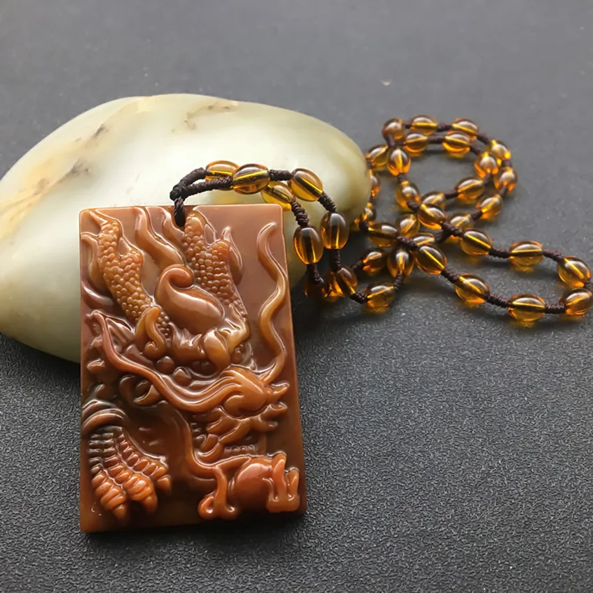

100% natural stone hand carved sweater chain necklace pendant jewelry gift free shipping