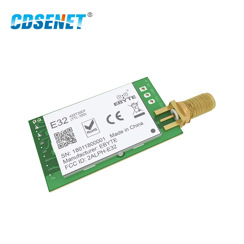 Беспроводной радиочастотный модуль LoRa SX1278, 433 МГц, приемопередатчик iot, CDSENET, E32-433T20DT, UART, дальний радиус действия, 433 МГц, радиочастотный перед... Беспроводной радиочастотный модуль LoRa SX1278, 433 МГц, приемопередатчик iot, CDSENET, E32-433T20DT, UART, дальний радиус действия, 433 МГц, радиочастотный перед...
