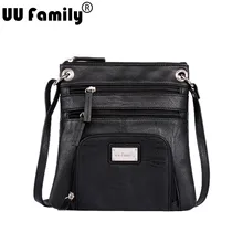 UU Famille 2016 5-Zipper Femmes Litchi Sac Flap Mini Sac bandoulière Bandoulière Messenger Sac Mini Bolsa De Viaje Petit Cartable