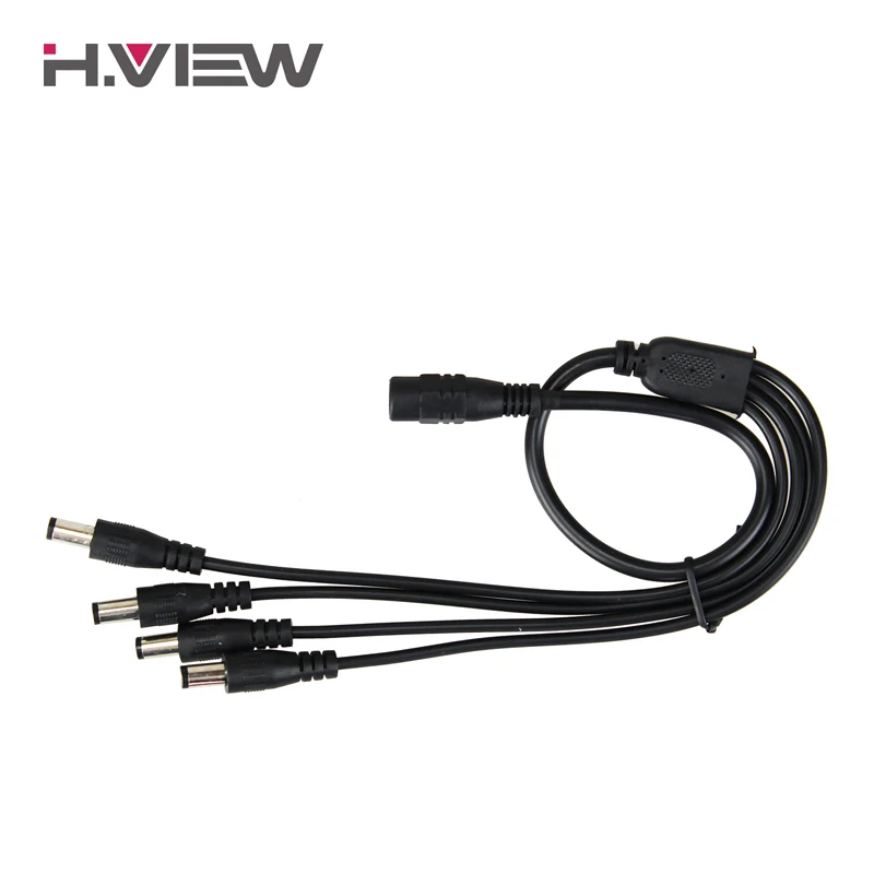  H.View 1 to 4 DC Power Splitter Cable 1 Female to 4 Output Male for CCTV Camera 5.5mm / 2.1mm Surve - 32814644012