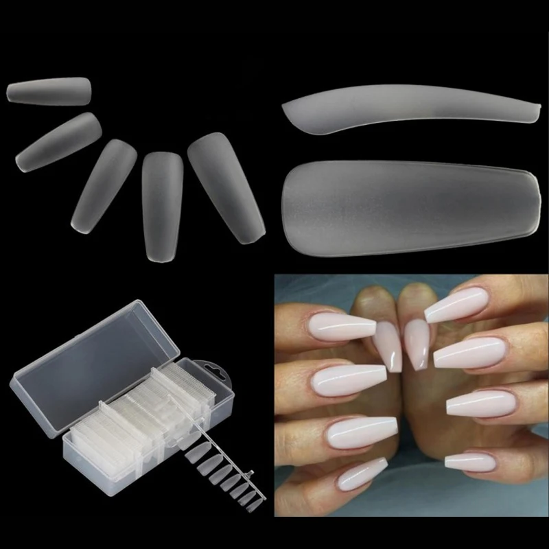 

TKGOES Transparent Coffin Ultra Thin False Nail Tips 12 Sizes Full Cover Fake Nail Acrylic ABS Material Nail Art Tips 360pcs/box