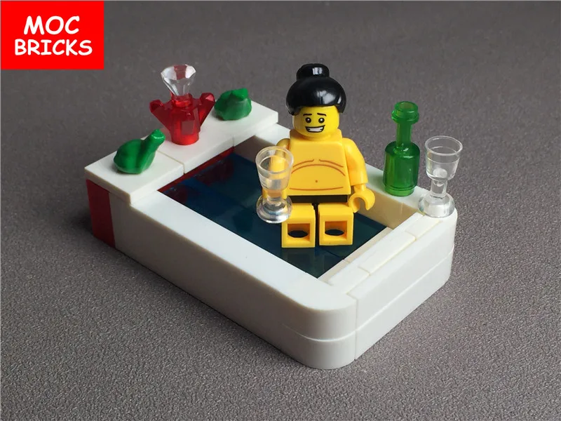 Набор кубики MOC DIY ванная комната бутылка для воды чашка фигура развивающие