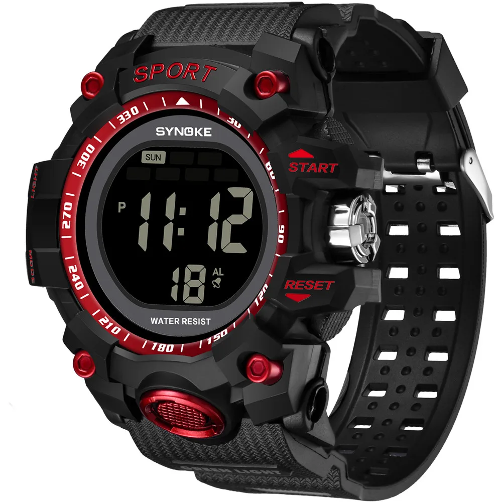 SYNOKE Multi Funktion Militär Sport Uhr Walking Distance Calorie Handgelenk Männer LED Digital Doub