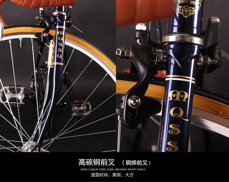 Cheap Road Bicycle Fixed Gear Bike 49cm Completed 14 speed Road Bicycle Retro bike frame plating framee 21