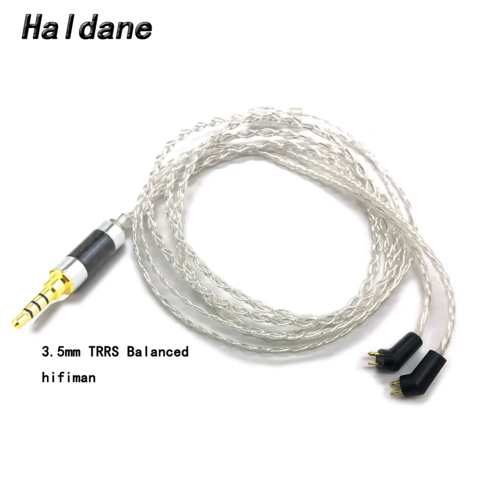 Free Shipping Haldane 2.5/3.5/4.4mm Balanced 4 Cores 7N OCC Silver Plated Headphone Upgrade Cable For ER4P ER4B ER4S(1.2 Meter