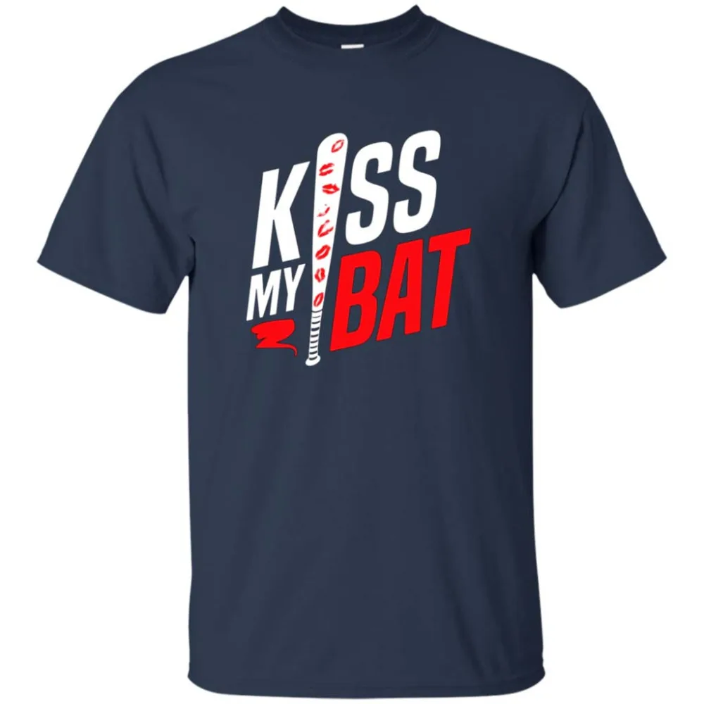 قبلة بلدي baseballer الخفافيش البيسبول الشفاه مضحك قائلا t-shirt