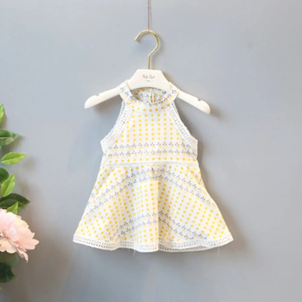 

Girl 2017 summer Korean version of the new small fresh baby dots dress Female Summer Cotton 100 ~ 140cm 3 to 8 years old