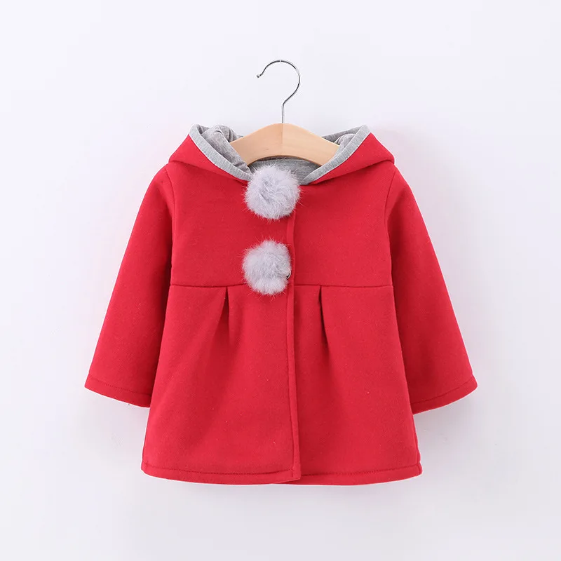 Best  Winter autumn baby girls coat Long sleeve 3D Rabbit ears fashion casual hoodies kids clothes clothi