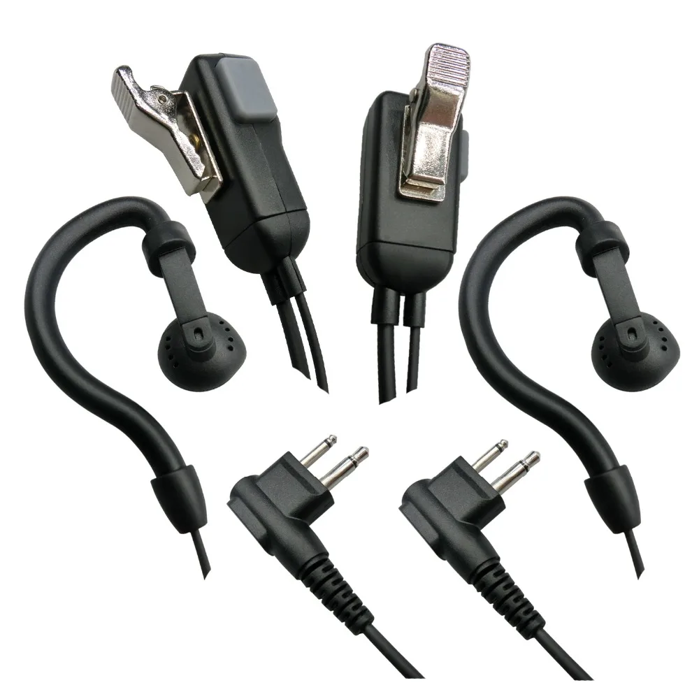 

Walkie Talkie Headset For Motorola Two Way Radio Earpiece with PTT Microphone G Shape Earhook 2 Pin High Quality 2pcs
