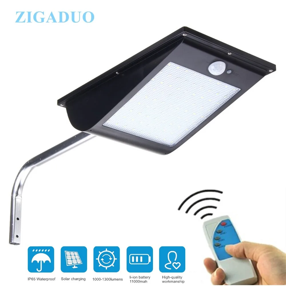 

110 Led Solar Street Lighting Motion Sensor Solar Powered Wall Lamp 11000mah Battery 1300LM Remote Control Garden Light Outdoor