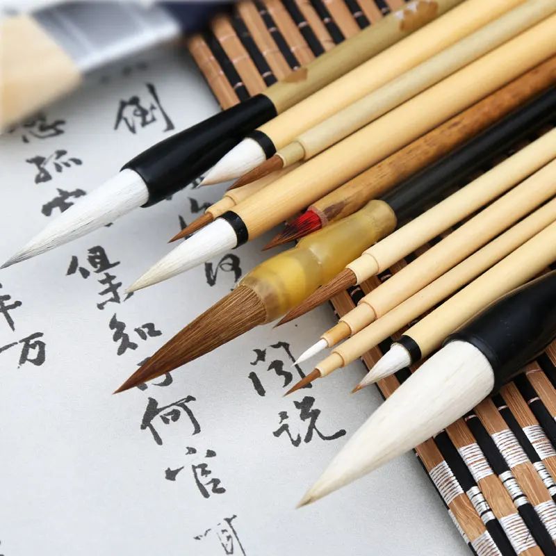 

BGLN 13Pcs Chinese Freehand Painting Brush With Bag Calligraphy Pen Brush Weasel Hair Artist Painting Brush Supplies