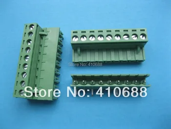 

60 Pcs Angle 9 way/pin Pitch 5.08mm Screw Terminal Block Connector Pluggable Type Green 2EDCK-2EDCR-5.08