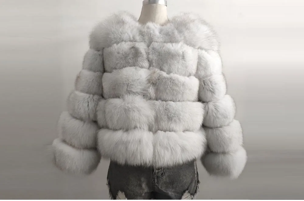 Topfur White Fox Real Fur Female Coat Women Short Winter Fur Leather Jacket Clothes Outerwear Natural Fox Fur Coats For Women