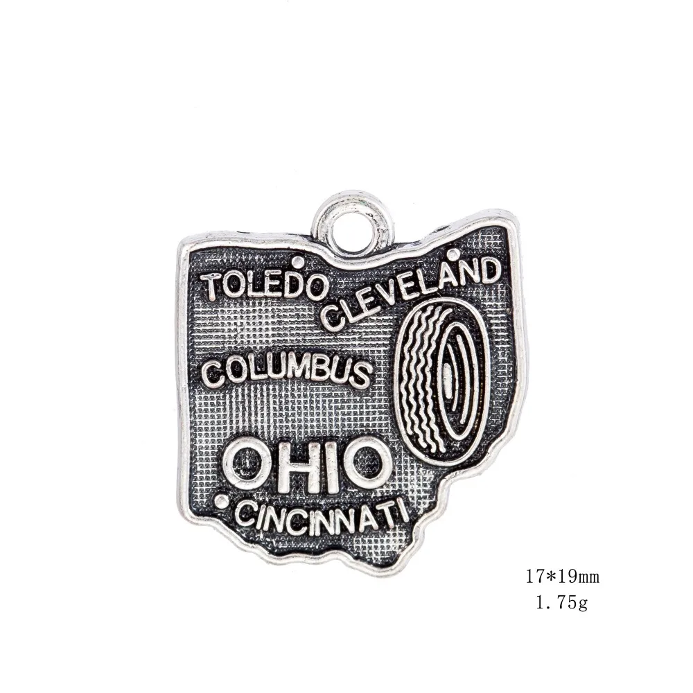 30 шт. подвески в виде карты Огайо из США|charm pendant|map charmpendants for jewelry making |