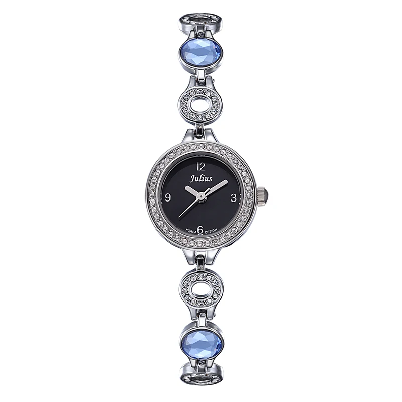 Julius Women s Watch Japan Quartz Hours Clock Fashion Dress Retro Chain Bracelet Crystal Rhinestone Shell