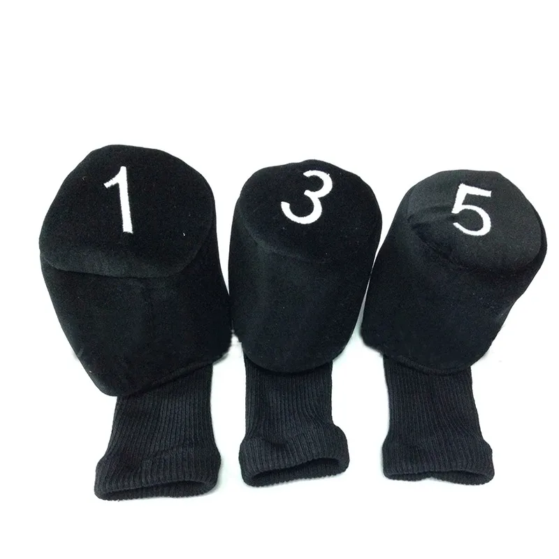 

3 PCS Long Neck Barrel Golf Club Head Covers Headcovers Protect Black Head Cover Protect Set Accessory 1 Set