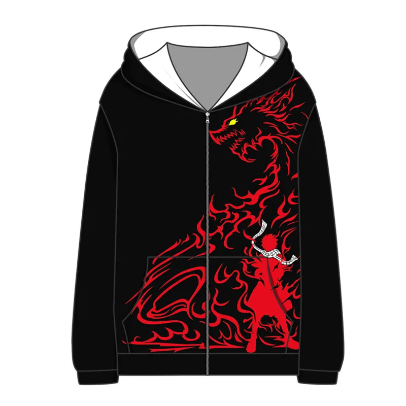 Cosroad Anime Fairy Tail Hoodie Natsu Dragneel Cosplay Costume Men Women Sweatshirt Sportswear Outerwear  (2)