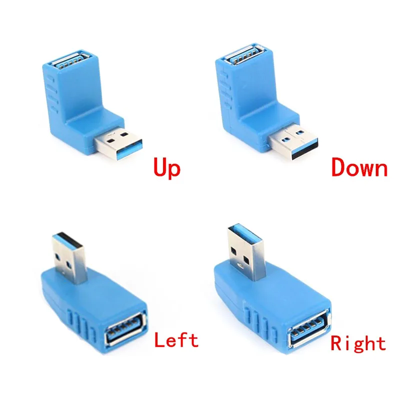 

1pc 90 Degree Left Right Angled USB 3.0 A Male To Female Adapter Connector For Laptop PC