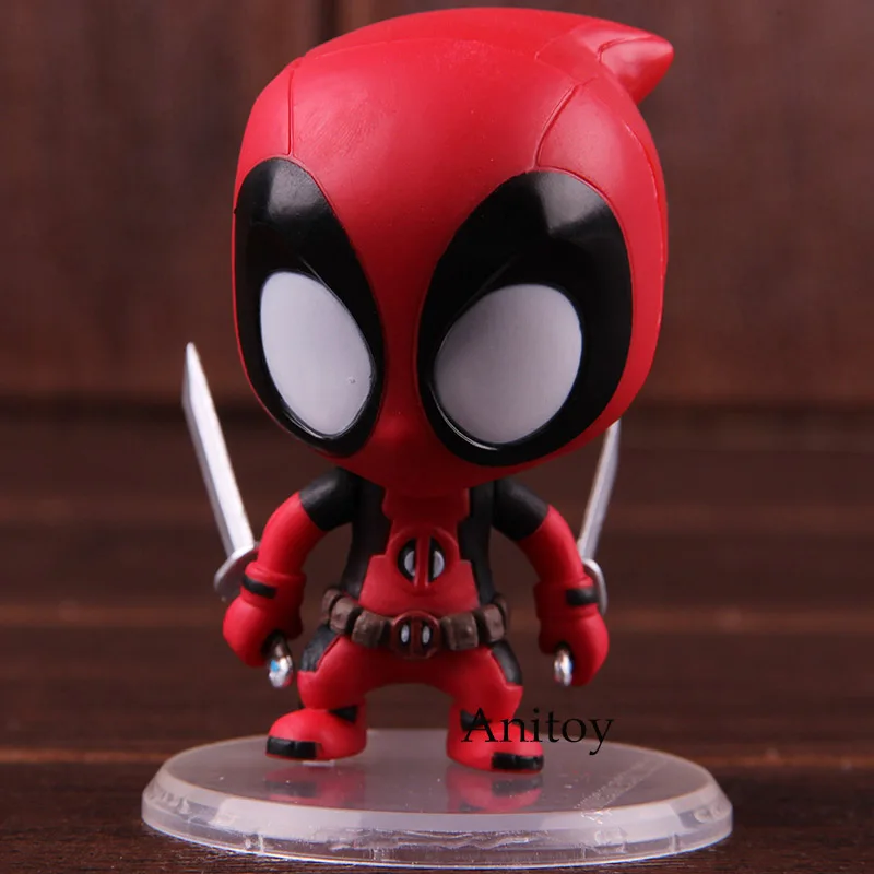 Mini Cute Marvel Deadpool Shake Head PVC Action Figure Model Toy Gift Collection