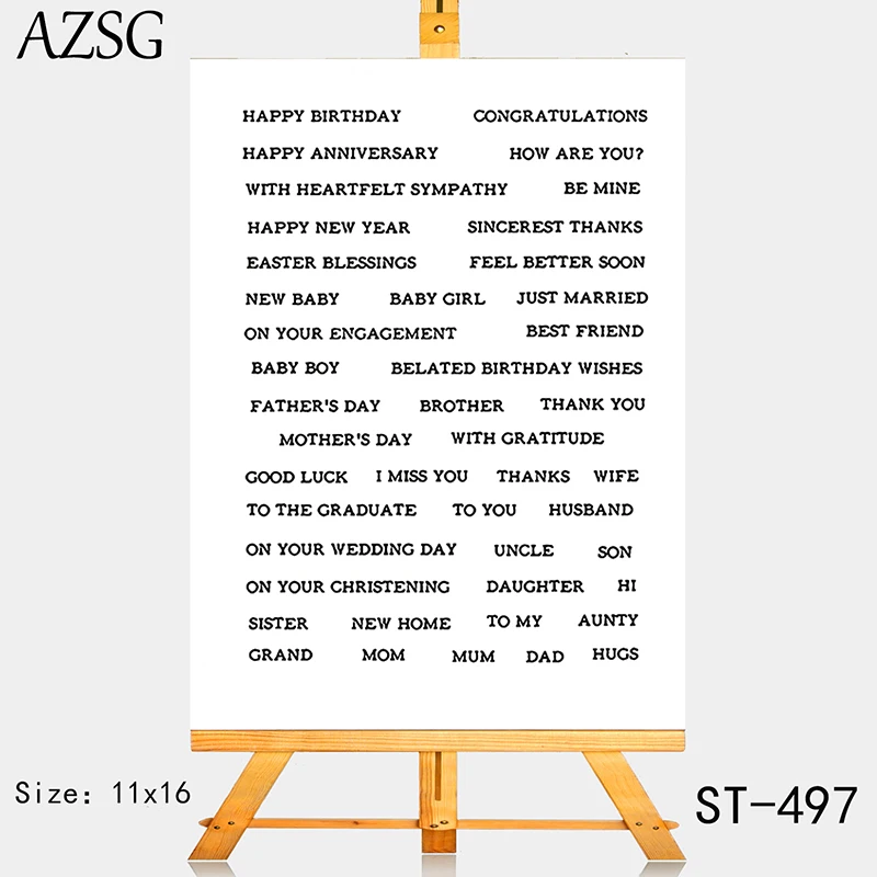 

AZSG Happy languages Clear Stamps For DIY Scrapbooking Rubber Stamp/ Seal Paper Craft Clear Stamp Card Making
