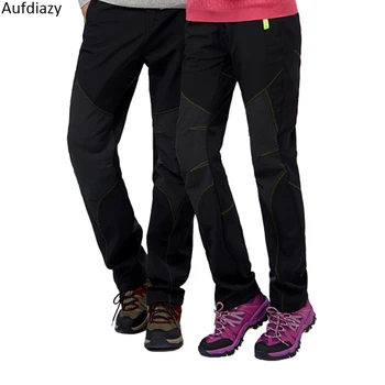 

Aufdiazy Winter Men Women Waterproof Windproof Thermal Thick Trousers Fleece Softshell Outdoor Sports Camping Hiking Pants OM036
