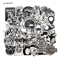 60 PCS Black and White Cool DIY Stickers For Skateboard Laptop Luggage Snowboard Fridge Phone Toy Styling Home Decor Stickers