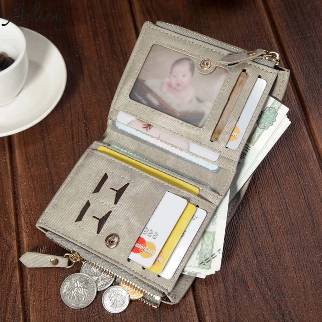 Aelicy Винтаж для женщин мужской кошелек-портмоне кожа на молнии слоты для карт Универсальный монет сумка с карты карман сумочка кошелек клатч