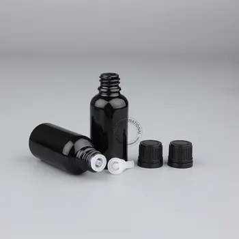 

Makeup Tools 20pcs/Lot 30ml Essential Oil Glass Bottle with Black Tamper Evident and Orifice Reducer,Travel Cosmetic Containers