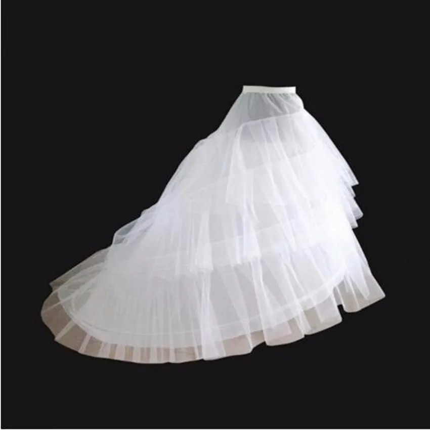 Белая высокая низкая Нижняя юбка для свадебных платьев длинный хвост два кринолин Три слоя Пряжа аксессуары для свадьбы свадебный подъюбник
