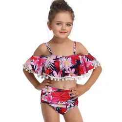Модные salidas de playa para mujer 2019 Женская одежда для мамы и дочки с принтом сексуальный купальник из двух частей комплект купальник Костюмы