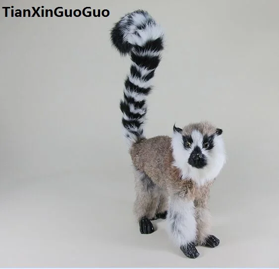 

simulation lemur hard model,polyethylene& furs long tail lemur 22x7x30cm handicraft prop,Ornament Decoration Craft gift s0712