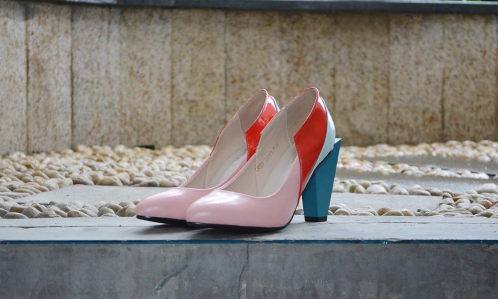 Женская обувь на высоком каблуке из натуральной кожи с круглым носком без застежки; разноцветные женские туфли-лодочки; HL56 muyisxi