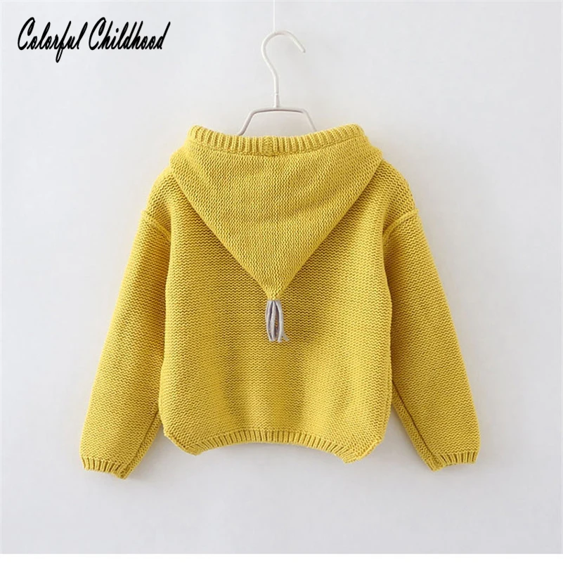 

Autumn new girls sweaters kids cotton knited pullovers casual tassel hooded boy/girls outfit 2-6Yrs