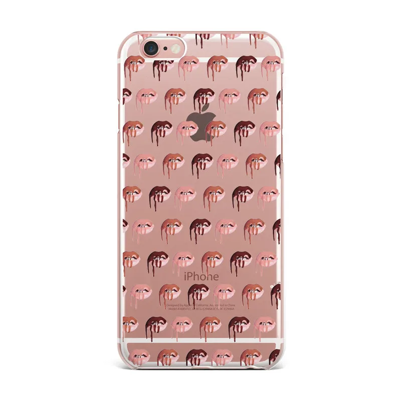 Чехол для телефона s сексуальная девушка Кайли Дженнер Губы Поцелуй прозрачный силиконовый мягкий ТПУ чехол для Apple iPhone X 5 5S SE 6 6s 6 7 8 Plus Coque - Цвет: 14