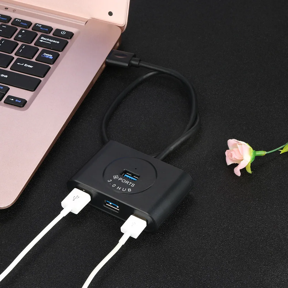 Usb-концентраторы супер Скорость внешний 4 Порты и разъёмы сплиттер с Micro Usb Интерфейс для ПК# T08