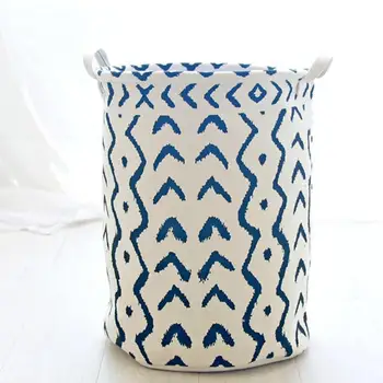 

Stripes Western Style EVA Storage Basket Foldable Opening Portable Clothes Storage Basket Sundries Toys Organizer