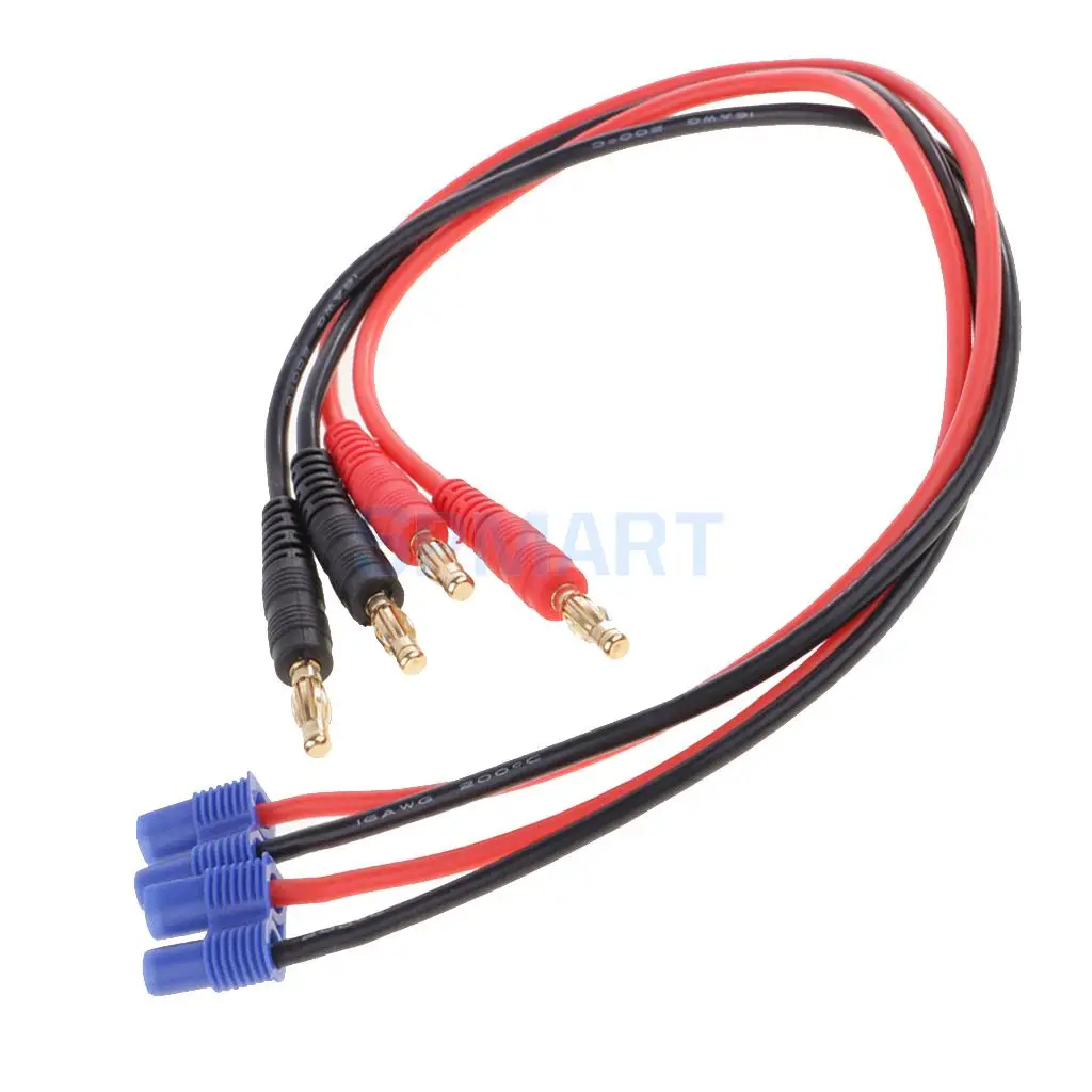 2pcs EC3 Male to 4mm Banana Bullet Plug Connector with 14AWG Silicone