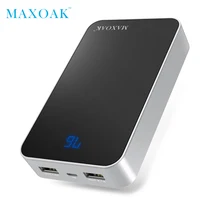 MAXOAK 13000mAh 18650 power bank Dual USB best external battery and LCD display portable charging battery for phone and tablet
