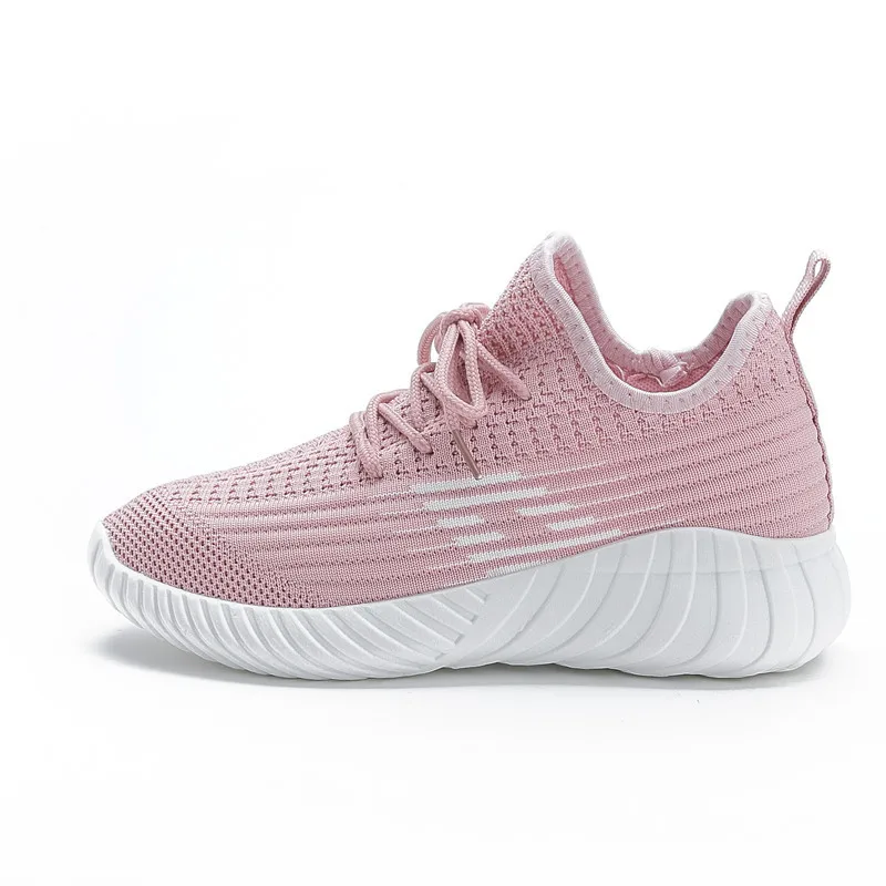

Flyknit casual sports women's new vulcanized shoes fashion casual women's flat shoes white mesh casual shoes