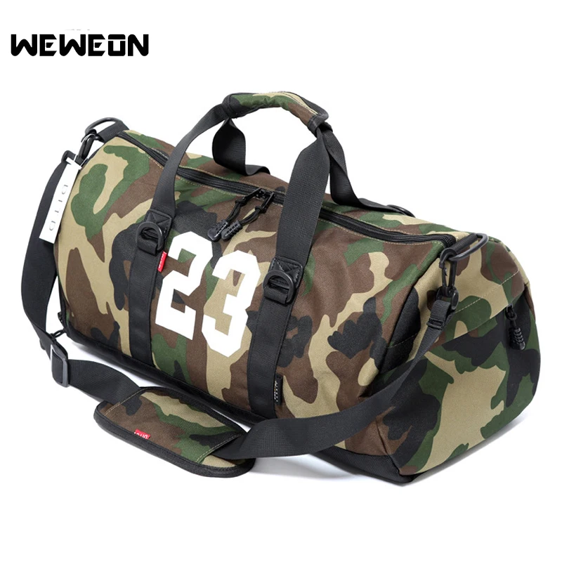 New Men Camouflage Gym Training Bag With Shoe Stroage Packet Woman