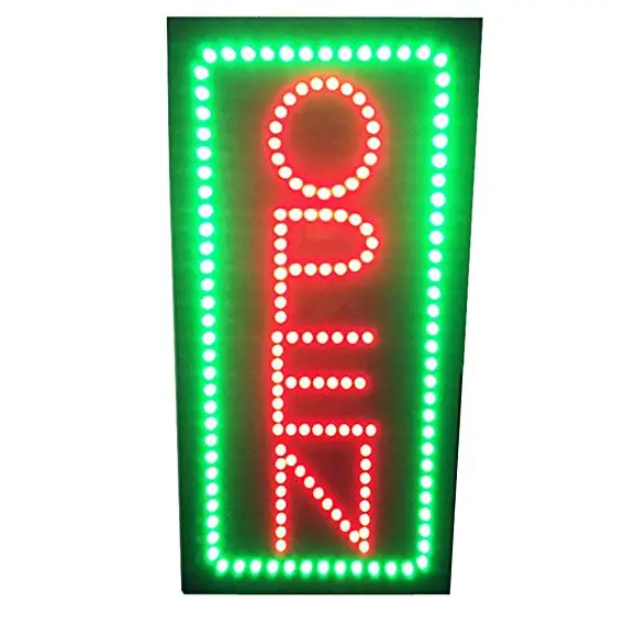 

19inch Vertical Animated LED Neon Open Sign with 2 Light Modes W. Motion On/off Switch for Coffee Bar Tattoo Salon Cafe Business