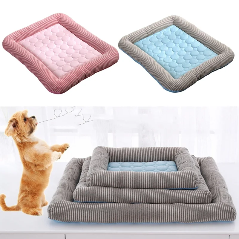 

Breathable Anti-slip Spring Summer Pet Dog Bed Puppy Ice Silk Mat Cushion For Car Floor Sofa Cat Dogs Nest Kennel Mattress Pad