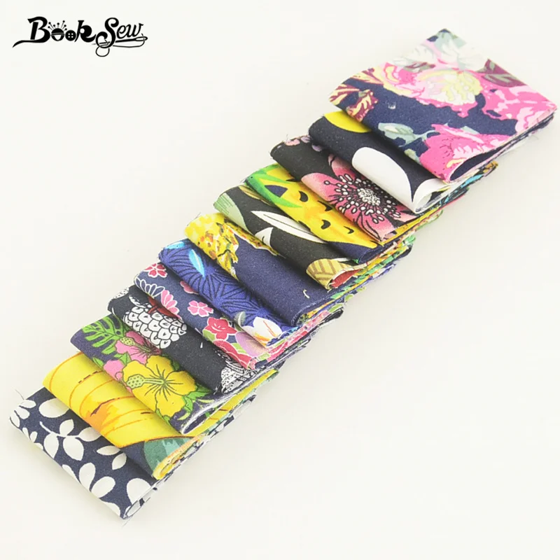 

Booksew Cotton Poplin Fabric Deep Color Soft Patchwork Jelly Rolls Strips DIY Dolls Plain 12 Pcs/lot 5CMx50CM Quilting Crafts