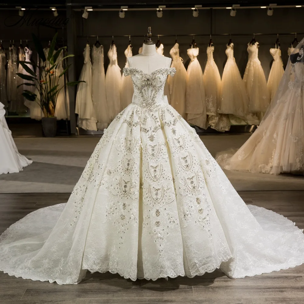 lara delaney lace ball gown with pearls