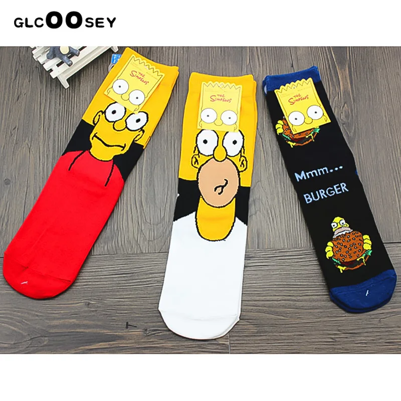 Для мужчин Носки со смешными героями из мультфильмов хлопка на возраст от 1 пары